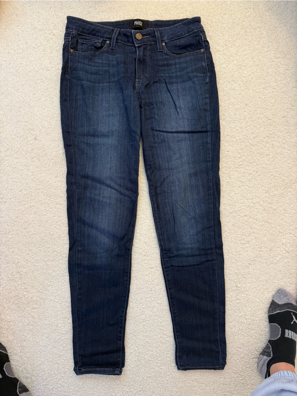 PAIGE Men's Skinny Jeans in Dark Blue Wash